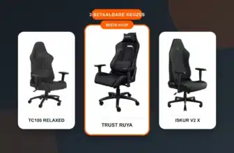Corsair TC100 Relaxed, Trust GXT 714 Ruya en Razer Iskur V2 X naast elkaar