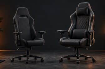 Een eenvoudige en luxer afgewerkte gamestoel naast elkaar